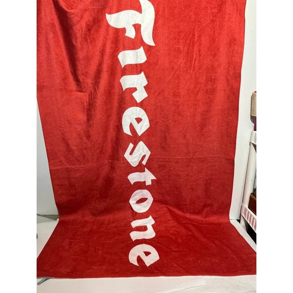Firestone Red White Logo Promotional Beach Towel Turkish Signature 35x60